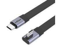 Cable Plano ROLINE USB4 2.0, C-C, ST/ST con ángulo de 90° en un Extremo, 8K UHD-2, 80 Gbit/s, 240 W, Negro, 0,8 m