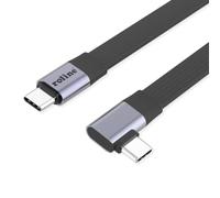 Cable Plano ROLINE USB4 2.0, C-C, ST/ST con un Extremo en ángulo de 90°, 8K UHD-2, 80 Gbit/s, 240 W, Negro, 0,13 m