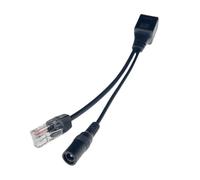 Cable POE, adaptador pasivo de alimentación a través de Ethernet, divisor de cable, módulo de alimentación de inyector RJ45 de 12-48 V(Black RJ45 Injector)