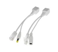 Cable POE, adaptador pasivo de alimentación a través de Ethernet, divisor de cable, módulo de alimentación de inyector RJ45 de 12-48 V(1pair White)