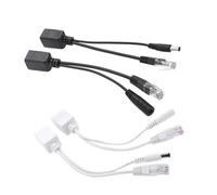 Cable POE, Cable adaptador de alimentación pasiva a través de Ethernet, módulo de fuente de alimentación del inyector divisor POE, 12v for cámara IP(1pair BlackPOE cable)