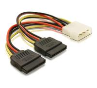 Cable Power SATA HDD Delock 2x SATA HDD a 4pin macho 0,112 m multicolor
