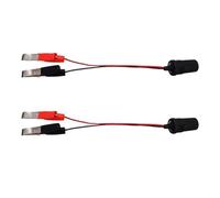 Cable Puente de Repuesto con Abrazaderas y Adaptador Mechero Coche | Cobre Puro y Metal, Conexión Rápida Temporal, para Vehículos y Compresor 12v en Viajes Largos