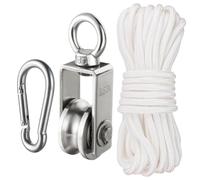 Cable Pulley Wheel - Stainless Steel Heavy Duty With 32 FT Nylon Rope