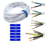 Cable PVC reforzado H05VV-F 2/3/4/5- hilos cobre negro/blanco 1m -1000m