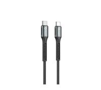 Cable qcharx prague tipo c a tipo c 3a 60w - 1 m - aleación de aluminio negro cordón de tela suave