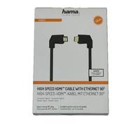 Cable rápido original Hama cable acodado 90º grados 1,5m Ethernet TRANSFERENCIA x 2 HDMI MACHO/MACHO conector tipo A ultra HD