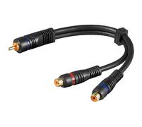 Cable rca 1 macho a 2 rca hembras hq 0,20m