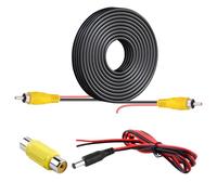 Cable RCA 10m para Cámara de Reversa, Extensión RCA con Doble Blindaje y Conectores Niquelados, Cable de Alimentación para Conectar Monitores y Cámaras de Reversa, Ideal para Sistemas de Vídeo y Audio