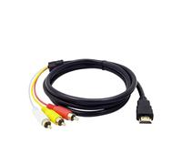 Cable RCA a HDMI de 1,5 m, adaptador HDMI de audio y vídeo 1080P, convertidor a RCA unidireccional con conectores chapados en oro para TV, proyector, reproductor multimedia