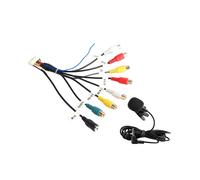 Cable RCA ESSGOO de 20 pines para salida de subwoofer de radio Android, cables de interfaz de micrófono, cable de micrófono de 3,5 mm para radio de