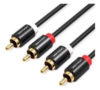 Cable RCA estéreo Vention VAB-R06-B200 2x RCA macho 2 m negro OD 3.8mm 29AWG