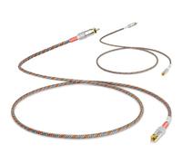 Cable RCA macho a macho, paquete de 2 cables RCA a RCA de 0,5 m, cable coaxial digital trenzado de nailon OFC, múltiples cables RCA blindados con conectores chapados en oro para audiófilo, HiFi, cine