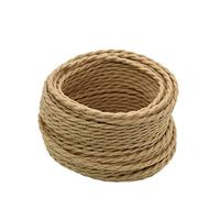 Cable recubierto de tela trenzada, Cable de cobre cubierto tela trenzada cáñamo amarillo, 2x0,75mm, 1m, 3m, 5m, 300V, colgante artesanal(1m)