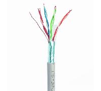 Cable LAN FTP Gembird Cat5e 100m CCA Blindado Gris Alambres Sólidos Alta Calidad