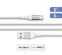 Cable reforzado A/C 3A 3m reciclado blanco
