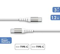 Cable reforzado C/C 3A 1,2m reciclado blanco