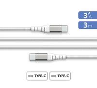Cable reforzado C/C 3A 3m reciclado blanco