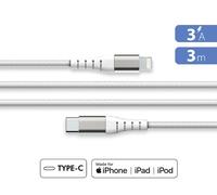 Cable reforzado C/MFI 3A 3m reciclado blanco