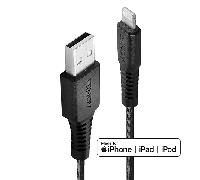 Lindy Cable USB 31290 Reforzado USB-A a Lightning 0,5 m Negro