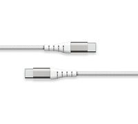 Câble Renforcé USB C/USB C 1,2m 3A Garanti à Vie Blanc Force Power Lite