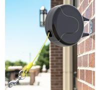 Cable retráctil de 9 Metros para Perros pequeños a Grandes de Entre 9 y 34 kg, Correa retráctil patentada Ideal para Patio y jardín, Duradera, para 70 000 ciclos (Negro, 9 Metros)