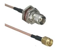 Cable RG316 TNC hembra con conector jack y tuerca a conector macho SMA, puente coaxial RF, cable flexible recto de 4 pulgadas a 10 m(20inch)