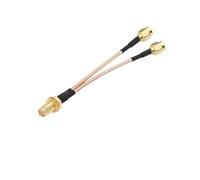Cable RG316 Y Tipo Divisor combinador SMA Hembra Jack a Doble Macho 1to2 RF Coaxial Pigtail for módem 3G 4G Antena del enrutador(SMA F to 2xSMA M,20CM)