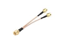 Cable RG316 Y Tipo Divisor combinador SMA Hembra Jack a Doble Macho 1to2 RF Coaxial Pigtail for módem 3G 4G Antena del enrutador(SMA M to 2xSMA M,15CM)
