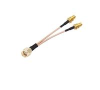Cable RG316 Y Tipo Divisor combinador SMA Hembra Jack a Doble Macho 1to2 RF Coaxial Pigtail for módem 3G 4G Antena del enrutador(RPSMA M to 2xRP F,50CM)
