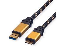 Cable ROLINE (USB A a USB 3.0 Conector Micro b, 2 m) Dorado