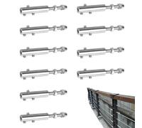 Cable Rope Tightener Kit - Heavy Duty Turnbuckle Hook Set, Adjustable Tension Hardware Tools, Durable Metal Wire Connector Pack | Outdoor Shade Sail Fence Garden Plant Support Use For Climbing Plants