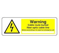 Cable Route Buried Fiber Optic Cable Line Before Excavating Or To Report An Emergency Call - Panel de seguridad - Dibond de aluminio de 3 mm para uso en interiores y exteriores (600 mm x 300 cm)