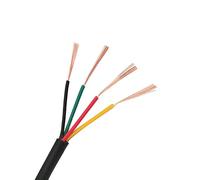 Cable RVV de 1M/5M/10 Metros 28AWG, 2/3/4/5/6/8/10/12 núcleos, Cable de señal de Control, Cable de Cobre, Cable eléctrico de PVC Aislado enfundado Negro (Size : 5 Meters, Color : 4Cores 28 AWG)