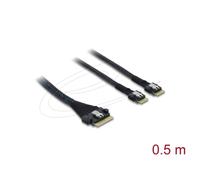Cable SAS Delock 82189 0.5 m, SFF-8654 8i a 2x SFF-8654 4i