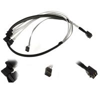 Cable SAS MiniSAS SFF-8643 A 4 Puertos SATA Con Conector Sideband - 100 Cm