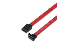 Cable SATA AISENS A130-0155 0,5m SATA III 6Gbps Rojo y Negro Conector Acodado Macho/Macho