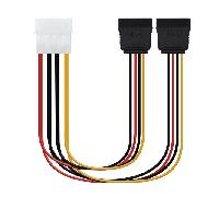 Nanocable 10.19.0102 - cable sata alimentación molex a 2 sata, 4pin/m