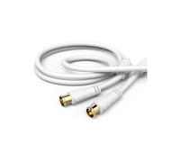Cable Satélite - HAMA - Rápido - F macho a F macho - 3,0 m - 100dB dorado