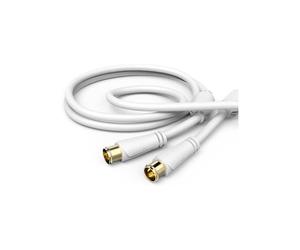 Cable Satélite - HAMA - Rápido - F macho a F macho - 3,0 m - 100dB dorado