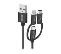 Cable SBS Con Adaptador (Carga Y Datos - USB A Lightning, USB-C Y Micro USB - 120 Cm)