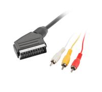 Cable SCART a 3x RCA Macho 1.8m - Langberg