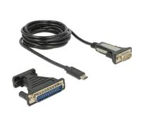 Cable serie DeLock 62904 1,8 m USB-C a RS-232 DB9 + adaptador DB25