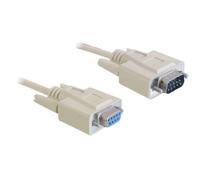Cable serie DELOCK 84064 D-Sub 9 pines 2 m beige macho a hembra