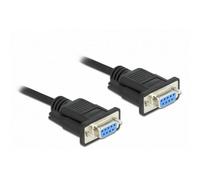 Cable serie Delock 86605 RS-232 D-Sub9 hembra-hembra 2 m negro