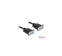 Cable Serie - DELOCK - 86614 - 0,5 m - Negro - Cable de conexión