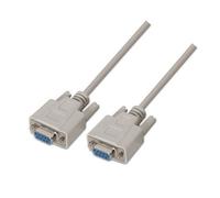 Cable Serie NULL Modem Aisens A112-0067/ DB9 Hembra - DB9 Hembra/ Hasta 0.15W/ 1.6Mbps/ 1.8m/ Beige