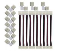 Cable sin soldadura para LED RGB, puente tira a tira 4pines 10mm ancho CESFONJER conector sin soldadura esquina en ángulo recto 4 pines en forma de L, 20 piezas en total, para tira de luz LED RGB 5050
