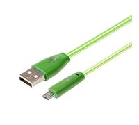 Cable Smiley Micro USB para Ultimate Ears Wonderboom 2 LED Luz Android Cargador USB Smartphone Conector (Verde)