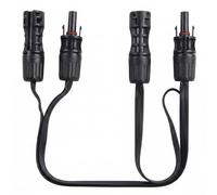 Cable solar, 1 unids super plano solar fotovoltaico línea de extensión cobre flexible cable plano panel solar conector adaptador 0.5m 1KV